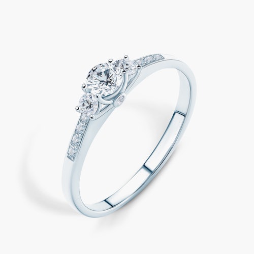 Pierścionek zaręczynowy Dream: białe złoto, diamenty